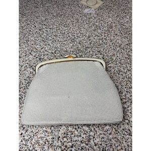 Vintage Oroton White Mesh Shoulder Bag Gold Strap Evening Handbag​